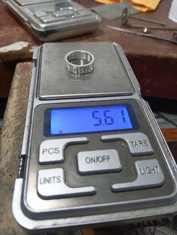 Anillo de plata 950 con grabado hecho por un cliente — 5.61 g